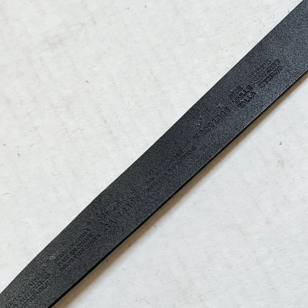 Vintage Claiborne Black‎ Genuine Leather Belt Medium Silver Buckle Goth Boho